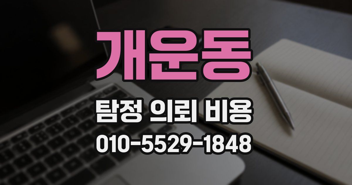 개운동 탐정 의뢰 비용