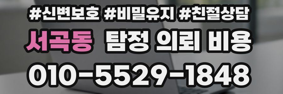 서곡동 탐정 의뢰 비용