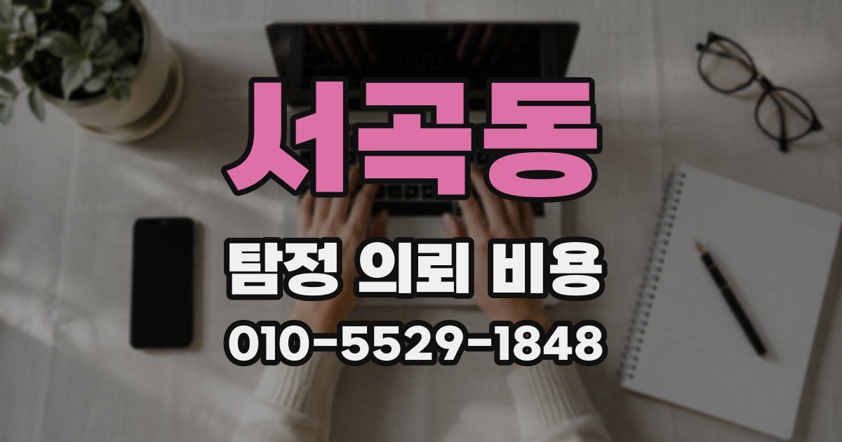 서곡동 탐정 의뢰 비용