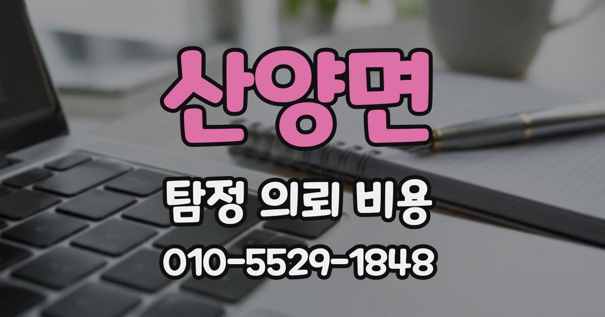 산양면 탐정 의뢰 비용