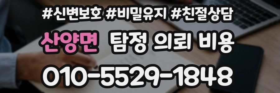산양면 탐정 의뢰 비용