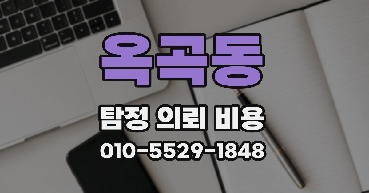 옥곡동 탐정 의뢰 비용