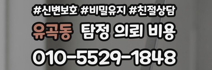 유곡동 탐정 의뢰 비용