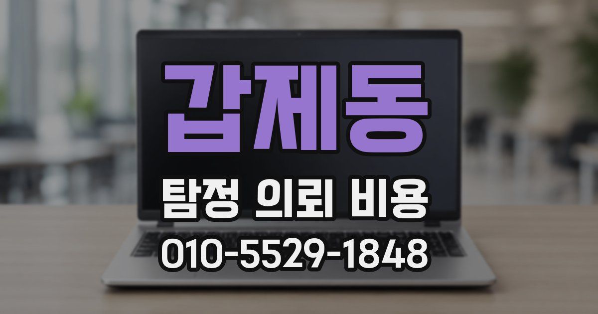 갑제동 탐정 의뢰 비용