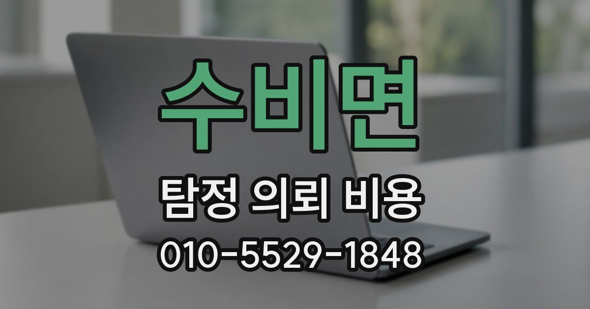 수비면 탐정 의뢰 비용
