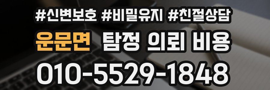 운문면 탐정 의뢰 비용
