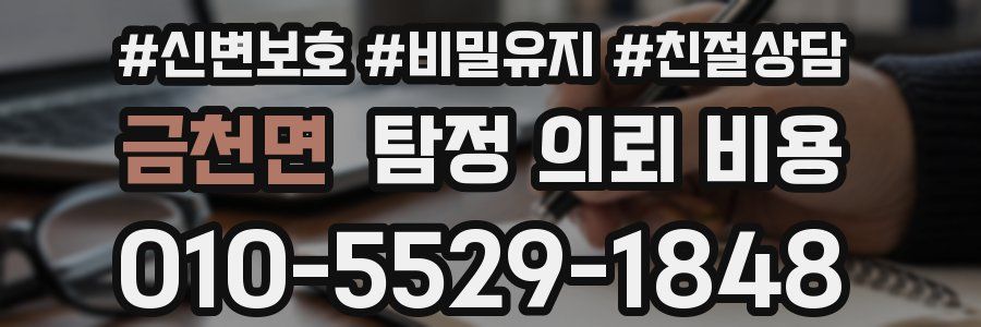 금천면 탐정 의뢰 비용