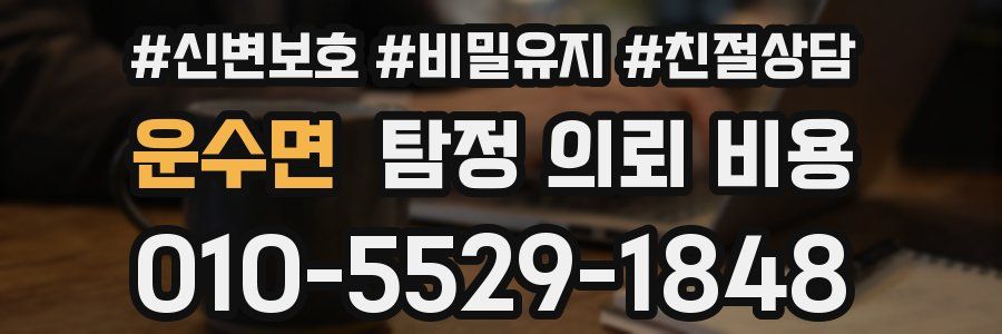 운수면 탐정 의뢰 비용