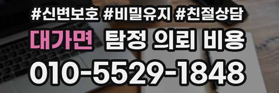 대가면 탐정 의뢰 비용