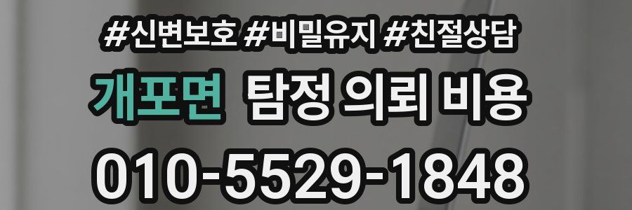 개포면 탐정 의뢰 비용