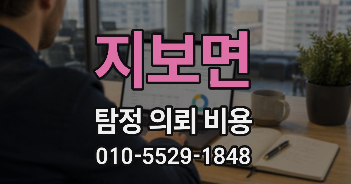 지보면 탐정 의뢰 비용