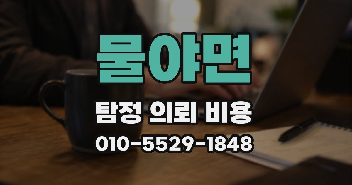 물야면 탐정 의뢰 비용