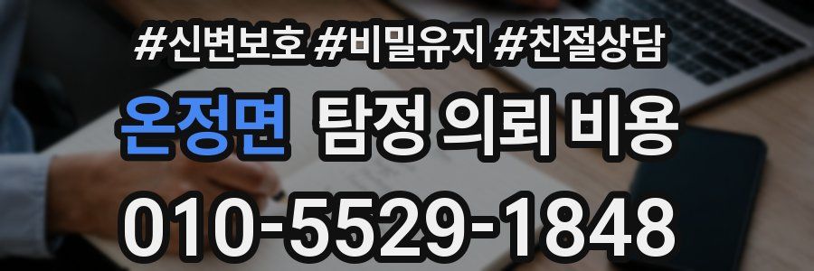 온정면 탐정 의뢰 비용