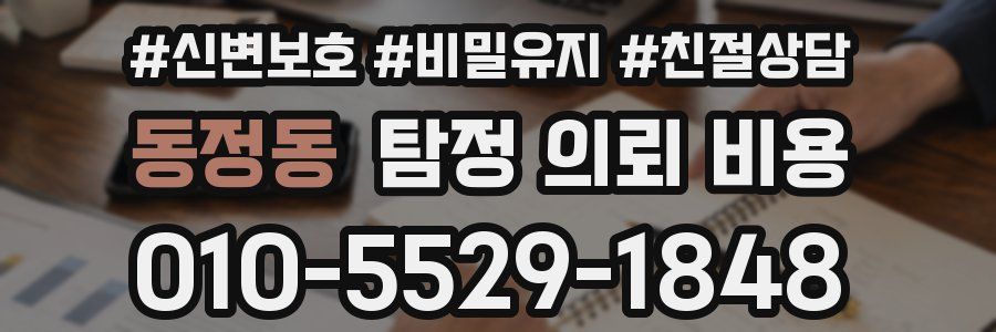 동정동 탐정 의뢰 비용
