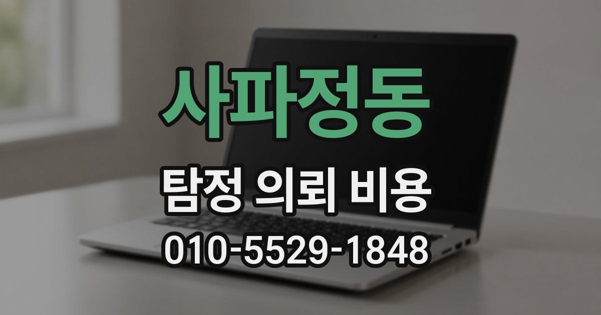 사파정동 탐정 의뢰 비용