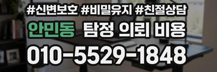 안민동 탐정 의뢰 비용