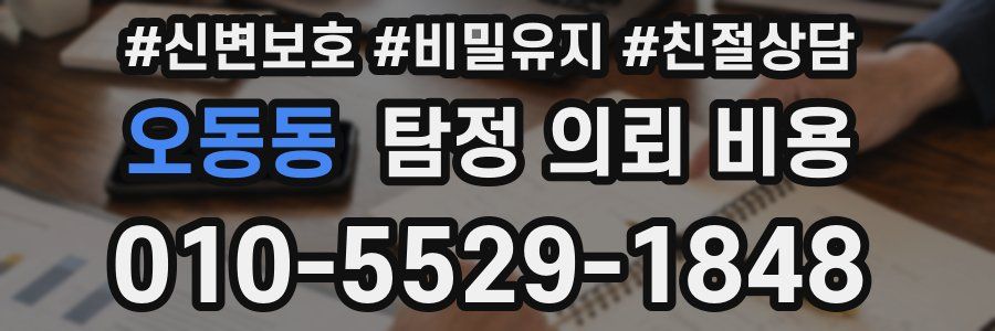 오동동 탐정 의뢰 비용