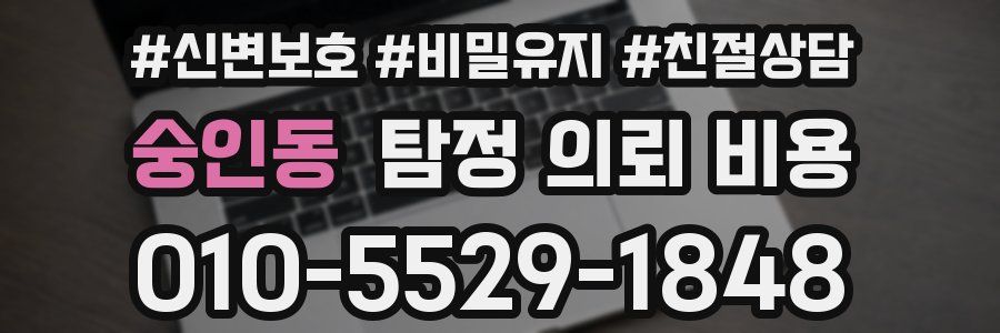 숭인동 탐정 의뢰 비용