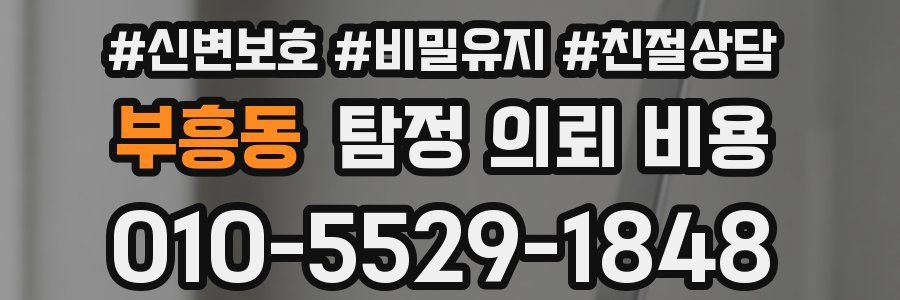 부흥동 탐정 의뢰 비용