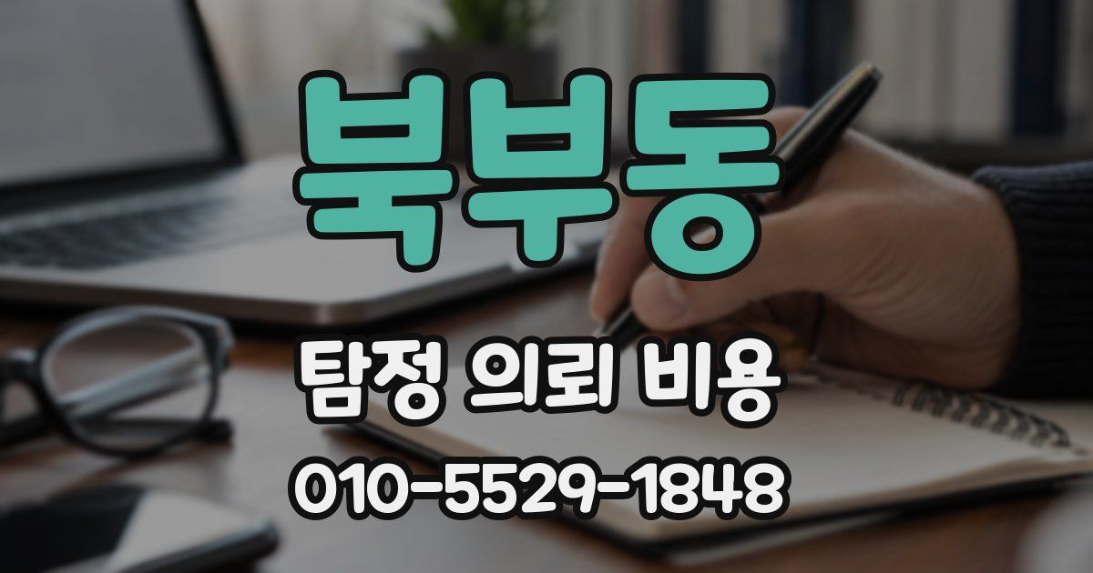 북부동 탐정 의뢰 비용