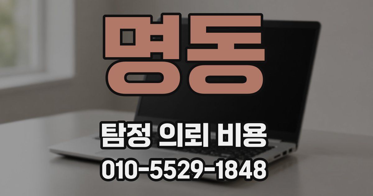 명동 탐정 의뢰 비용
