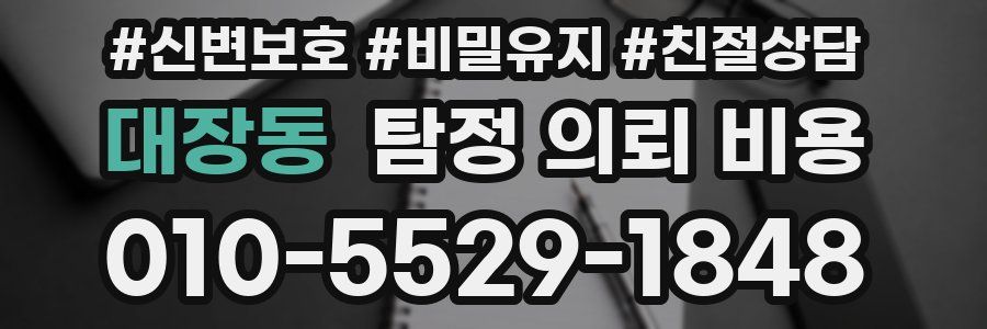 대장동 탐정 의뢰 비용