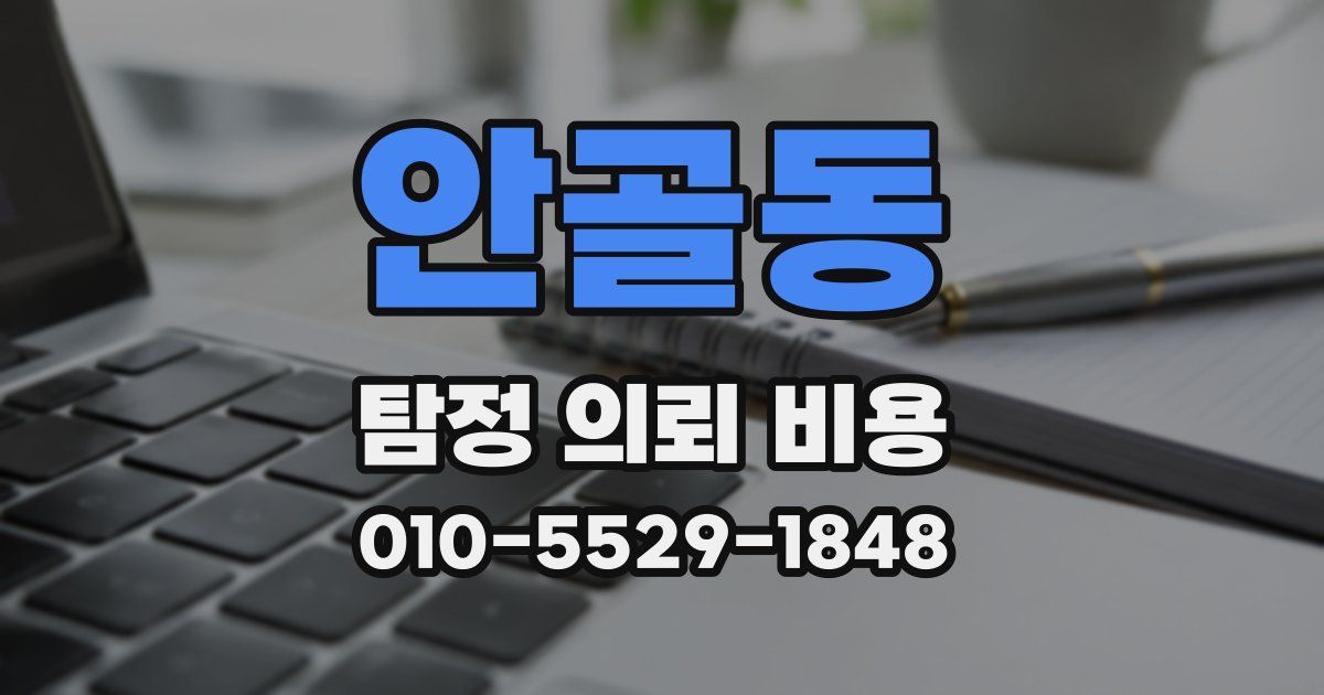 안골동 탐정 의뢰 비용