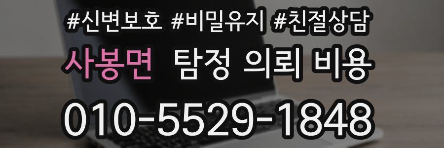 사봉면 탐정 의뢰 비용
