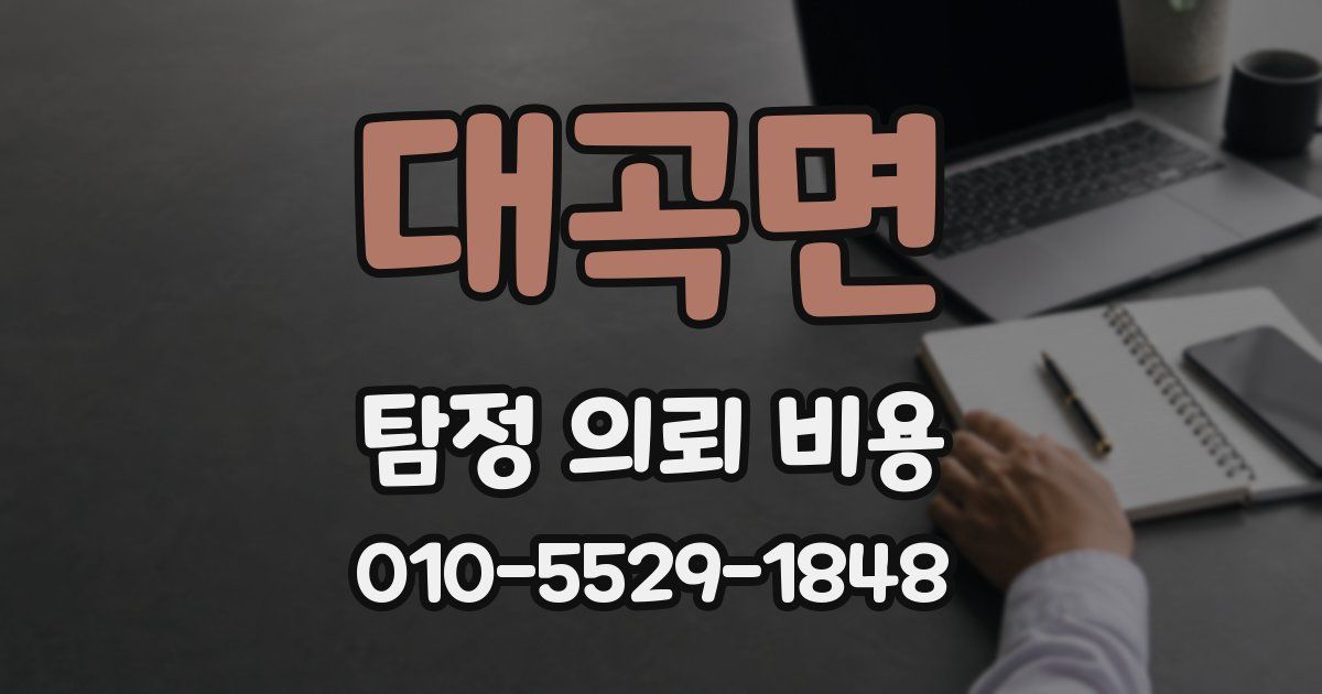 대곡면 탐정 의뢰 비용