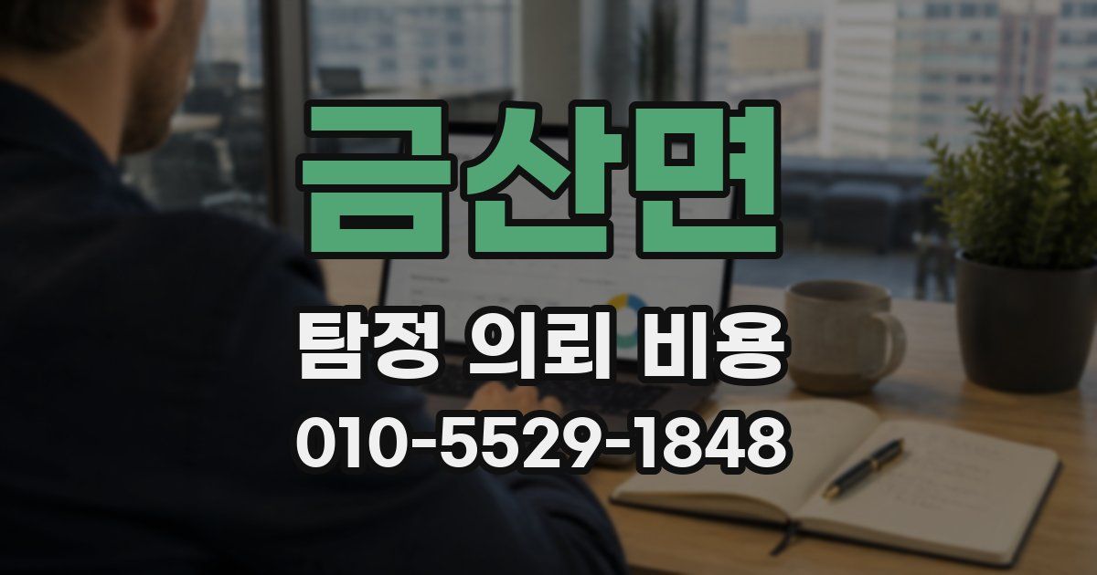 금산면 탐정 의뢰 비용