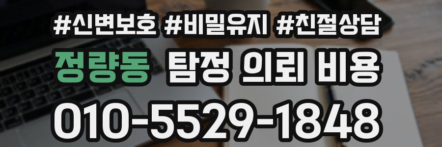 정량동 탐정 의뢰 비용