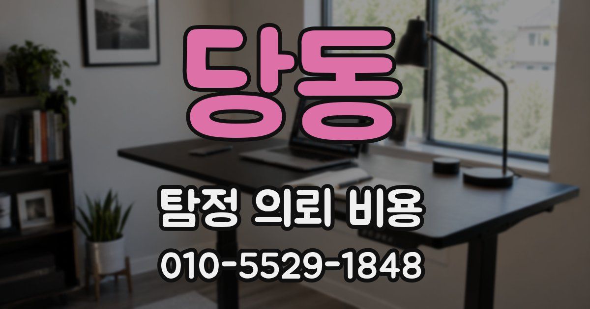 당동 탐정 의뢰 비용