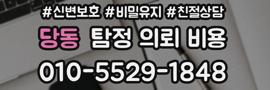당동 탐정 의뢰 비용