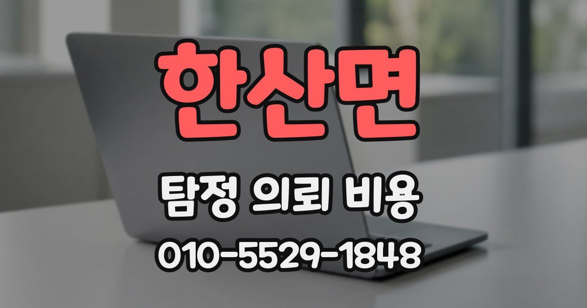 한산면 탐정 의뢰 비용