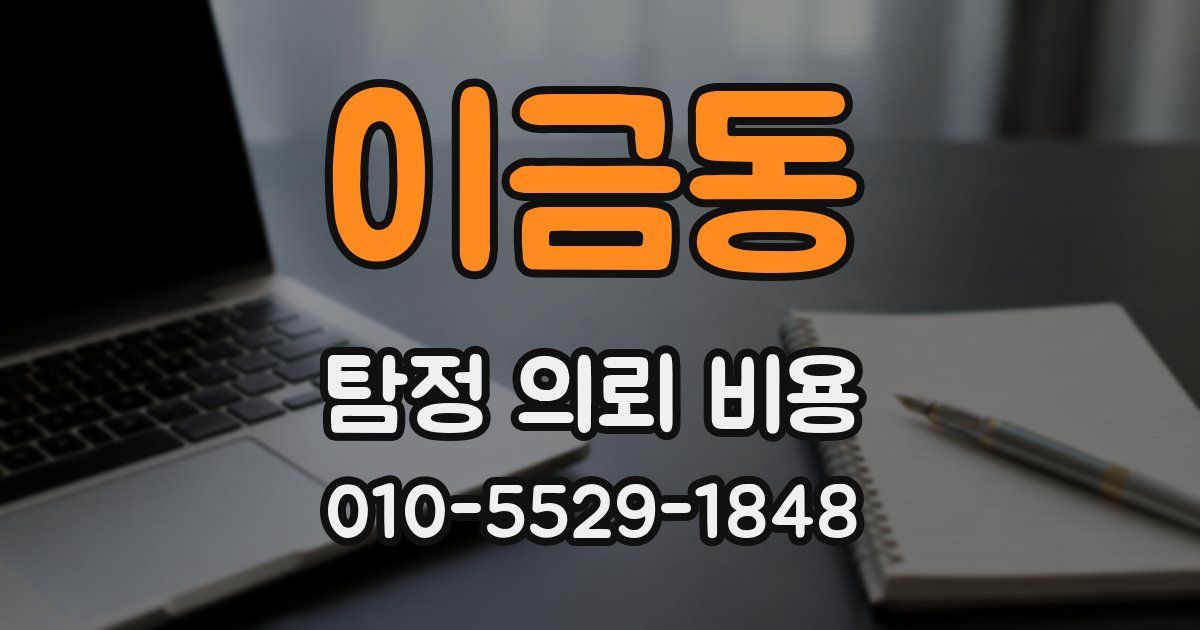 이금동 탐정 의뢰 비용