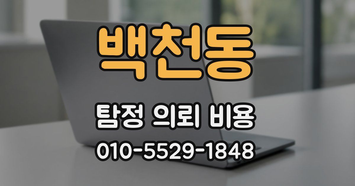 백천동 탐정 의뢰 비용