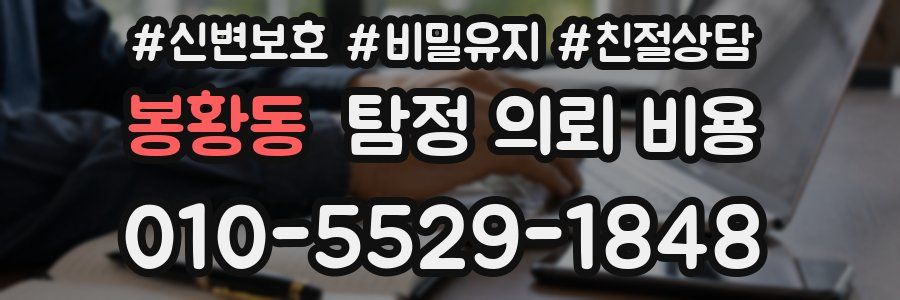 봉황동 탐정 의뢰 비용