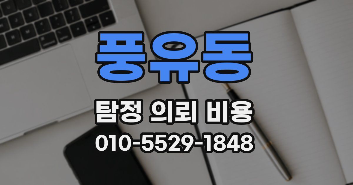 풍유동 탐정 의뢰 비용