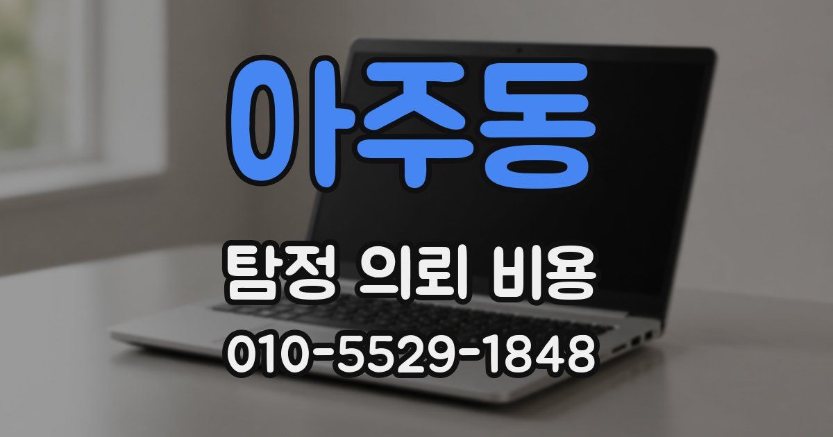 아주동 탐정 의뢰 비용