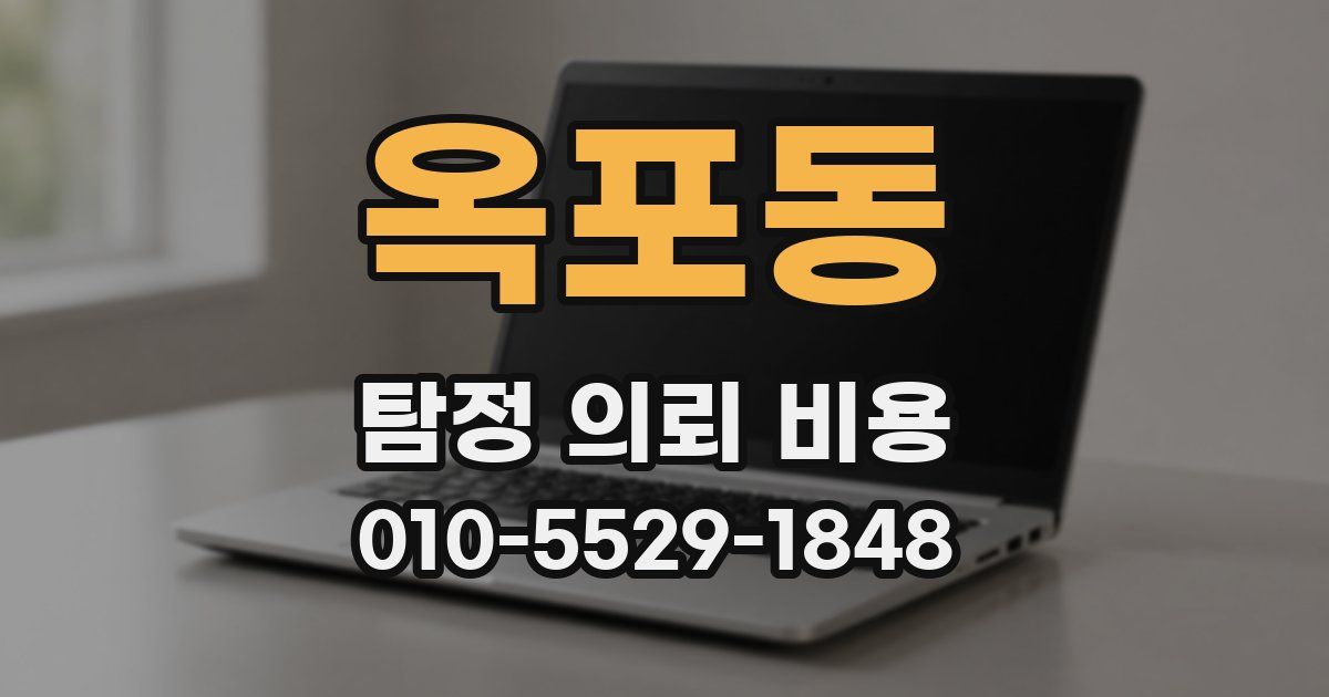 옥포동 탐정 의뢰 비용