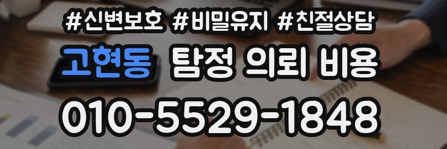 고현동 탐정 의뢰 비용
