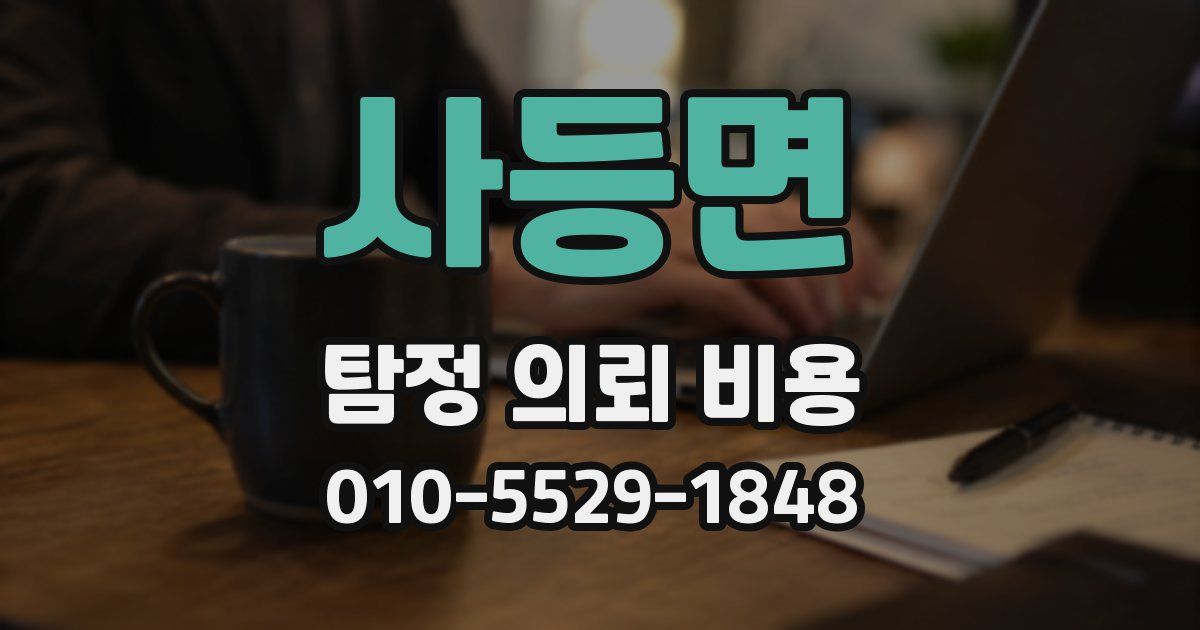 사등면 탐정 의뢰 비용