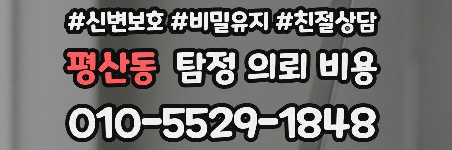 평산동 탐정 의뢰 비용
