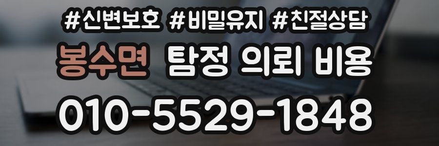 봉수면 탐정 의뢰 비용