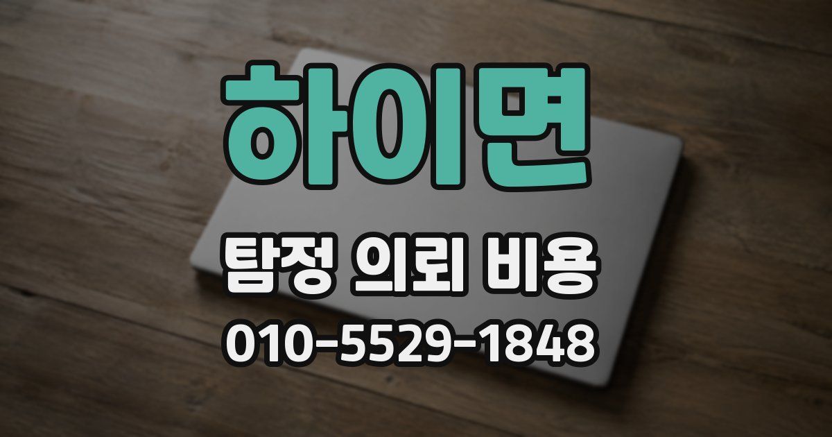하이면 탐정 의뢰 비용