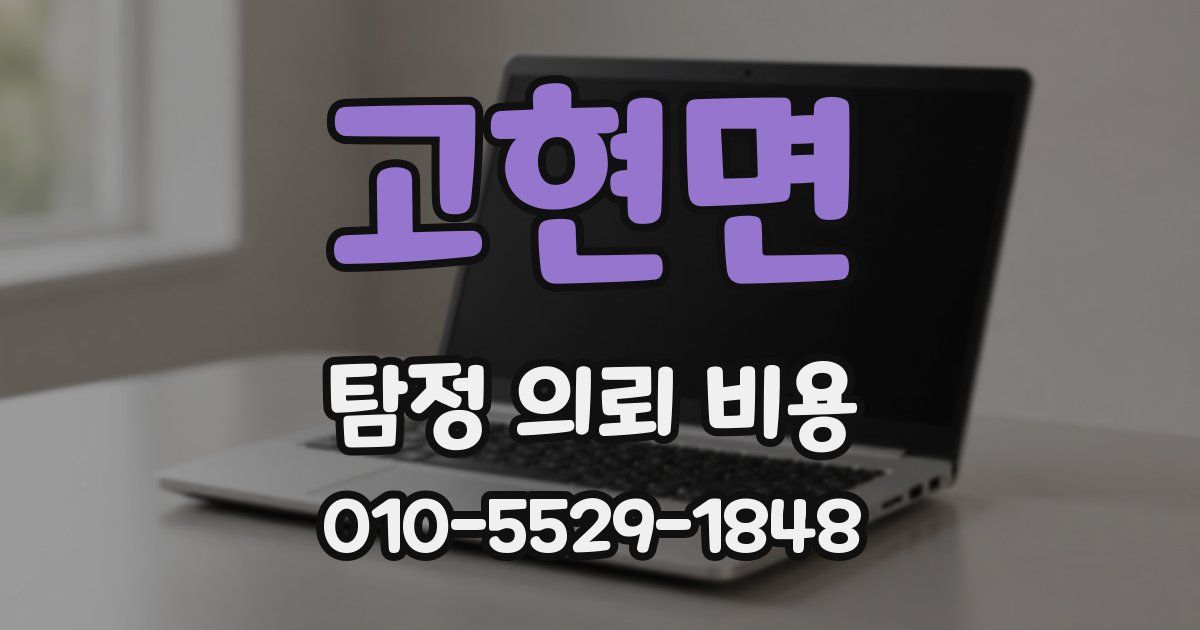 고현면 탐정 의뢰 비용