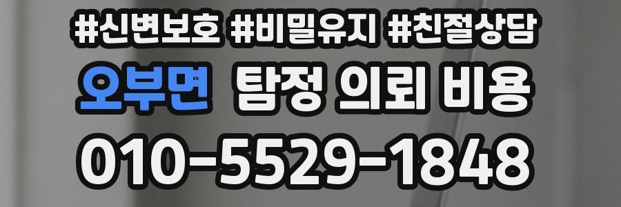 오부면 탐정 의뢰 비용