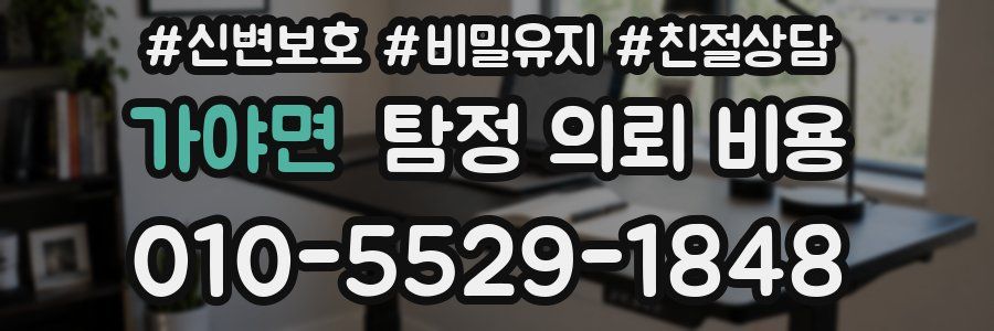 가야면 탐정 의뢰 비용