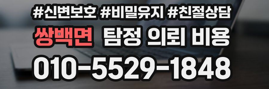 쌍백면 탐정 의뢰 비용