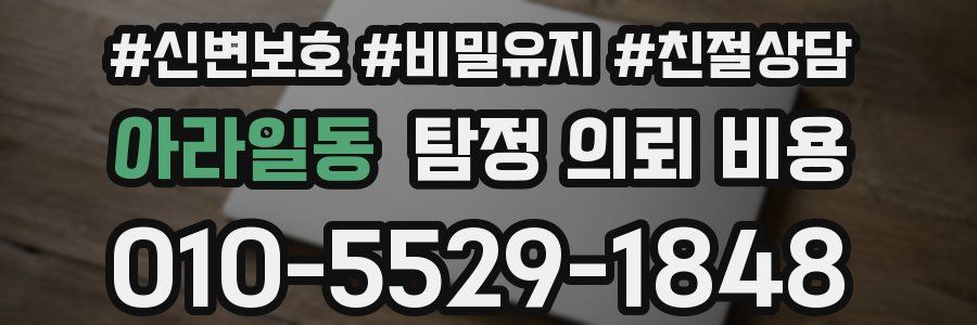 아라일동 탐정 의뢰 비용